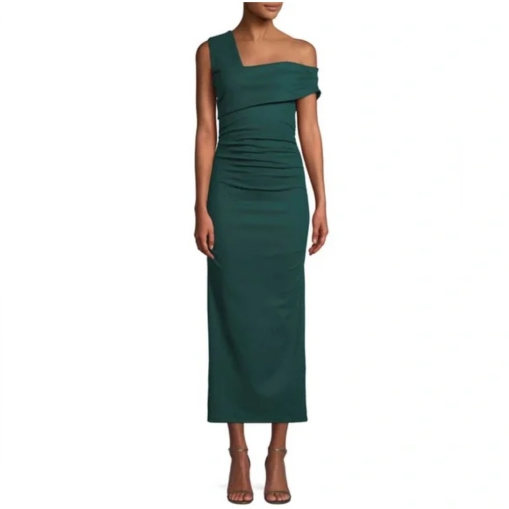 Diane Von Furstenberg Bently Wool Dress in Hunter Green Color